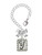 Silver Plated Pebble Border Initial - Y - Bow Charm Accessory for Tumblers and Thermal Cups