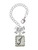Silver Plated Pebble Border Initial - J - Bow Charm Accessory for Tumblers and Thermal Cups
