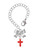 Silver Plated Small Red Crystal Cross - Bow Charm Accessory for Tumblers and Thermal Cups