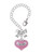 Silver Plated Baby Girl Pink Heart with Baby Feet - Bow Charm Accessory for Tumblers and Thermal Cups