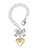 Gold-tone Large Clear Crystal Heart - Bow Charm Accessory for Tumblers and Thermal Cups