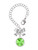 Silver Plated 12mm Crystal Rivoli - Lime Green - Bow Charm Accessory for Tumblers and Thermal Cups