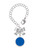 Silver Plated Small Royal Blue Enamel Disc - Bow Charm Accessory for Tumblers and Thermal Cups