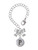 Silver Plated Capital Letter - P - Pebble Disc - Bow Charm Accessory for Tumblers and Thermal Cups