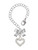 Silver Plated Crystal Open Heart - Bow Charm Accessory for Tumblers and Thermal Cups