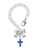 Silver Plated Small Blue Crystal Cross - Bow Charm Accessory for Tumblers and Thermal Cups