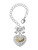 Two-tone Big Sister Rock on Clear Crystal Heart - Bow Charm Accessory for Tumblers and Thermal Cups