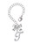 Silver Plated Small Gelato Script Initial - T - Bow Charm Accessory for Tumblers and Thermal Cups