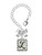 Silver Plated Pebble Border Initial - L - Bow Charm Accessory for Tumblers and Thermal Cups
