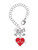 Silver Plated Heartbeat on Red Heart - Bow Charm Accessory for Tumblers and Thermal Cups