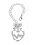 Silver Plated Large Clear Crystal Heart with AB Crystal Heartbeat - Bow Charm Accessory for Tumblers and Thermal Cups