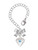 Silver Plated Large March - Hot Blue Crystal Heart - Bow Charm Accessory for Tumblers and Thermal Cups