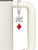 Silver Plated Card Suit - Red Diamond - Bow Charm Accessory for Tumblers and Thermal Cups