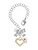 Gold-tone Small Crystal Heart with Nurse Hat - Bow Charm Accessory for Tumblers and Thermal Cups