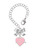 Silver Plated Heartbeat on Pink Heart - Bow Charm Accessory for Tumblers and Thermal Cups
