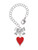 Silver Plated Card Suit - Red Heart - Bow Charm Accessory for Tumblers and Thermal Cups