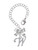 Silver Plated Small Gelato Script Initial - W - Bow Charm Accessory for Tumblers and Thermal Cups