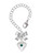 Silver Plated Large May - Green Crystal Heart - Bow Charm Accessory for Tumblers and Thermal Cups