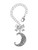 Silver Plated Large Swirl Man in Moon - Bow Charm Accessory for Tumblers and Thermal Cups