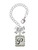 Silver Plated Pebble Border Initial - P - Bow Charm Accessory for Tumblers and Thermal Cups