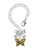 Gold-tone Small Antiqued Crystal Butterfly - Bow Charm Accessory for Tumblers and Thermal Cups