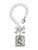 Silver Plated Pebble Border Initial - Q - Bow Charm Accessory for Tumblers and Thermal Cups