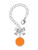 Silver Plated Small Orange Enamel Disc - Bow Charm Accessory for Tumblers and Thermal Cups