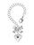 Silver Plated Large September - Blue Crystal Heart - Bow Charm Accessory for Tumblers and Thermal Cups