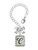 Silver Plated Pebble Border Initial - C - Bow Charm Accessory for Tumblers and Thermal Cups