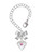 Silver Plated Large October - Hot Pink Crystal Heart - Bow Charm Accessory for Tumblers and Thermal Cups