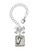 Silver Plated Pebble Border Initial - T - Bow Charm Accessory for Tumblers and Thermal Cups