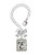 Silver Plated Pebble Border Initial - E - Bow Charm Accessory for Tumblers and Thermal Cups