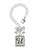 Silver Plated Pebble Border Initial - U - Bow Charm Accessory for Tumblers and Thermal Cups