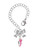 Silver Plated Mini Hot Pink Running Shoe - Bow Charm Accessory for Tumblers and Thermal Cups