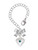 Silver Plated Large December - Teal Crystal Heart - Bow Charm Accessory for Tumblers and Thermal Cups