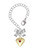Gold-tone Large Maroon Crystal Heart - Bow Charm Accessory for Tumblers and Thermal Cups