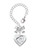 Silver Plated Baby Feet Heart Locket - Bow Charm Accessory for Tumblers and Thermal Cups