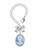 Silver Plated Small Blue Oval Cameo - Bow Charm Accessory for Tumblers and Thermal Cups