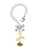 Gold-tone Stemmed Rose - Bow Charm Accessory for Tumblers and Thermal Cups