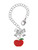 Silver Plated Small Red Apple - Bow Charm Accessory for Tumblers and Thermal Cups