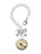 Silver Plated Domed Music - Trumpet - Bow Charm Accessory for Tumblers and Thermal Cups