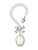 Silver Plated Small Cream Imitation Pearl - Bow Charm Accessory for Tumblers and Thermal Cups