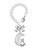 Silver Plated Large Imitation Pearl Owl Sitting on White Moon - Bow Charm Accessory for Tumblers and Thermal Cups