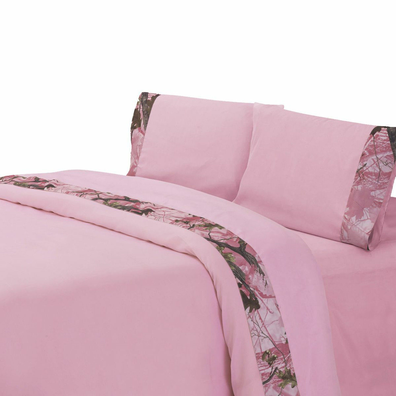 pink camo bedding set