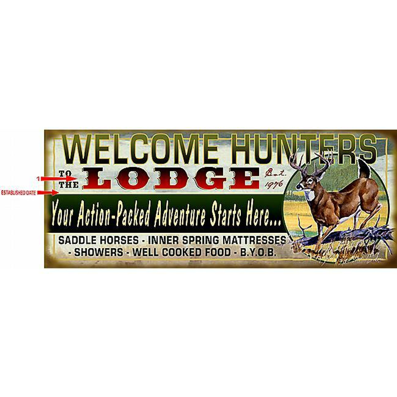 Hunt Club Vintage Sign Personalized, 53% OFF