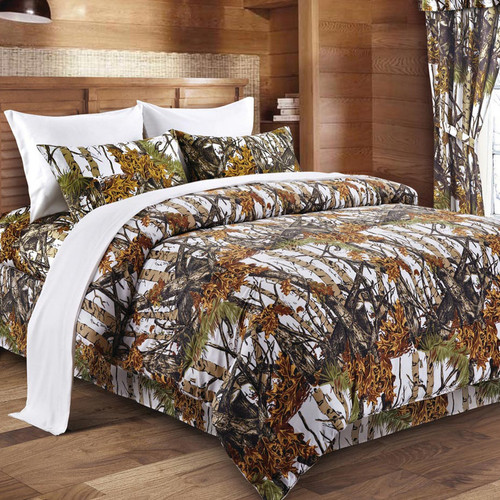 White Woodland Camouflage Bedding Collection - CLEARANCE