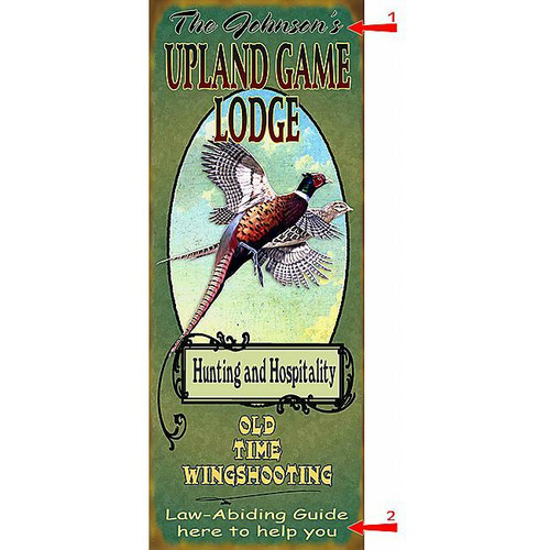 Pheasant Game Lodge Sign - 14 x 36