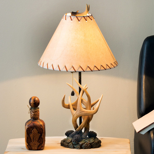 Antler & Pinecone Table Lamp – Sale!