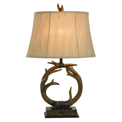 Antler Table Lamp with Custom Fabric Shade