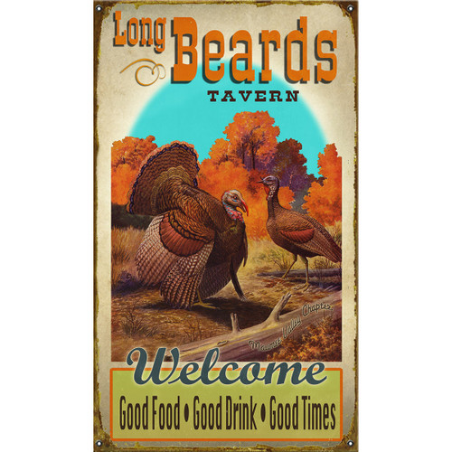 Long Beards Tavern Personalized Sign - 14 x 24